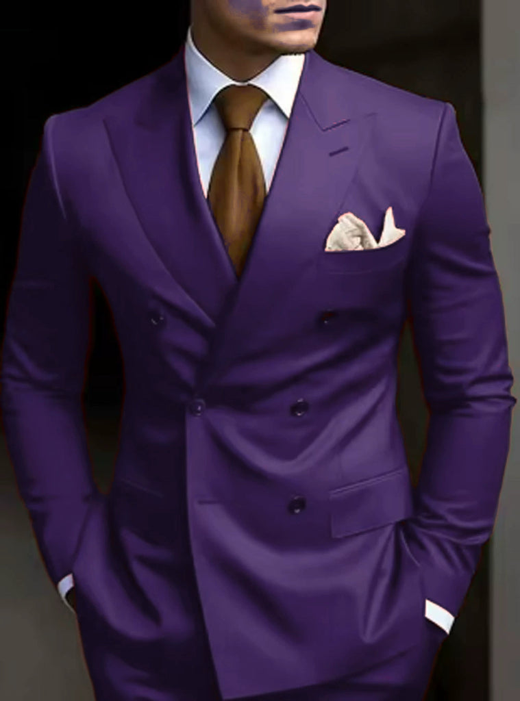 Casual Men's 2 Pieces Mens Suit Regular Fit Notch Lapel Tuxedos (Blazer+Pants)