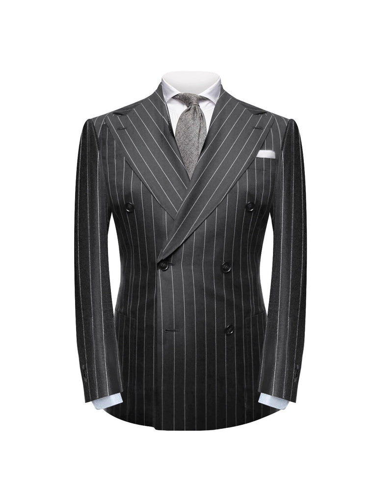 Black Casual Collar Coat Jacket Slim Button Small Suit Strips Single Jacket