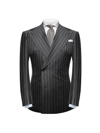 Black Casual Collar Coat Jacket Slim Button Small Suit Strips Single Jacket