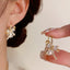 Elegant Zircon Bow Pearl Earrings