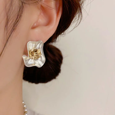 Elegant Simple Metal Petal Earrings