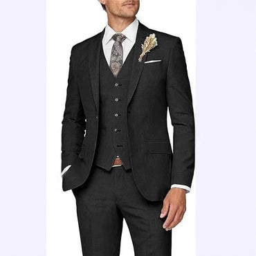 Classic 3 Piece Men's Suit with Regular Fit and Sophisticated Peak Lapel
