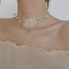 Retro Pearl Choker Necklace French Temperament Clavicle Chain CN130