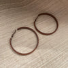 Classic Leather Metal Large Circle Earrings