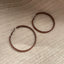 Classic Leather Metal Large Circle Earrings