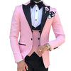 Classic 3 Piece Men's Suit with Regular Fit and Sophisticated Peak Lapel