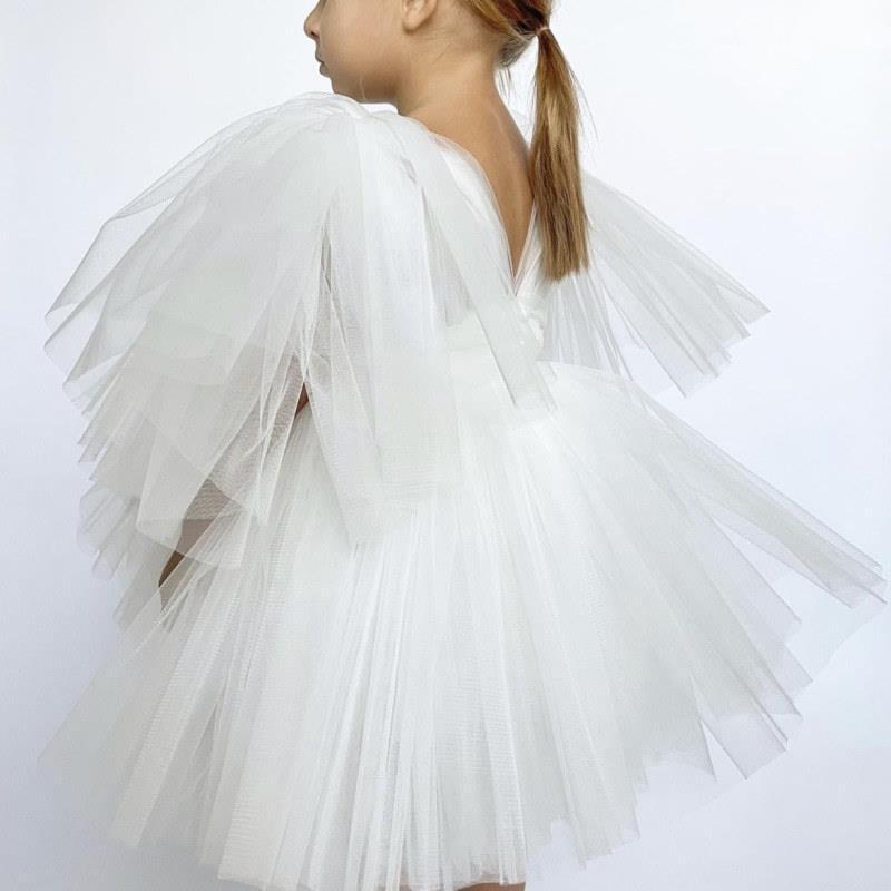 Princess Girls Dresses For Wedding Beads Ball Gown Kids Pageant Gowns First Holy Communion Dress