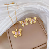 Flash Diamond Tassel Luxury Dress Accessories Dinner Clavicle Necklace Earring CN243