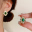 Gorgeous Zircon Emerald Diamond Earrings