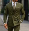 Clover Casual Men's 2 Pieces Mens Suit Regular Fit Notch Lapel Tuxedos (Blazer+Pants)