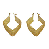 Golden Exaggerated Metal Diamond Earrings