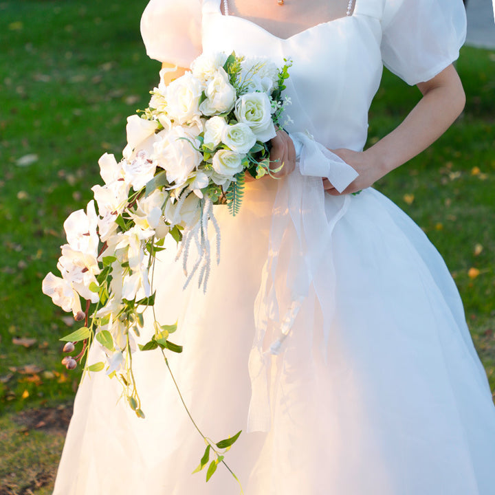 Wedding Flower For The Groom And Bride, Simulated Rose Wedding Bouquet, WF13