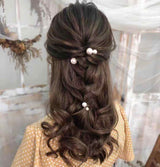 18pc Gold Pearl Hairpin U-shaped Hair Forks CN59