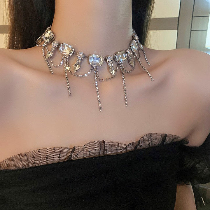 Flash Diamond Tassel Necklace Luxury Dress Accessories Dinner Clavicle Necklace CN82