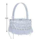 White Lace Portable Flower Basket , HL-5741