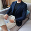 Royal Blue Waffle Suit Men Coat Slim Business Casual Suit Single Coat