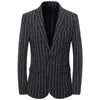 Black Casual Collar Coat Jacket Slim Button Small Suit Strips Single Jacket
