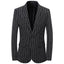 Black Casual Collar Coat Jacket Slim Button Small Suit Strips Single Jacket