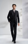 Elegant Classic 3 Piece Men's Suit with Regular Fit and Sophisticated Peak Lapel