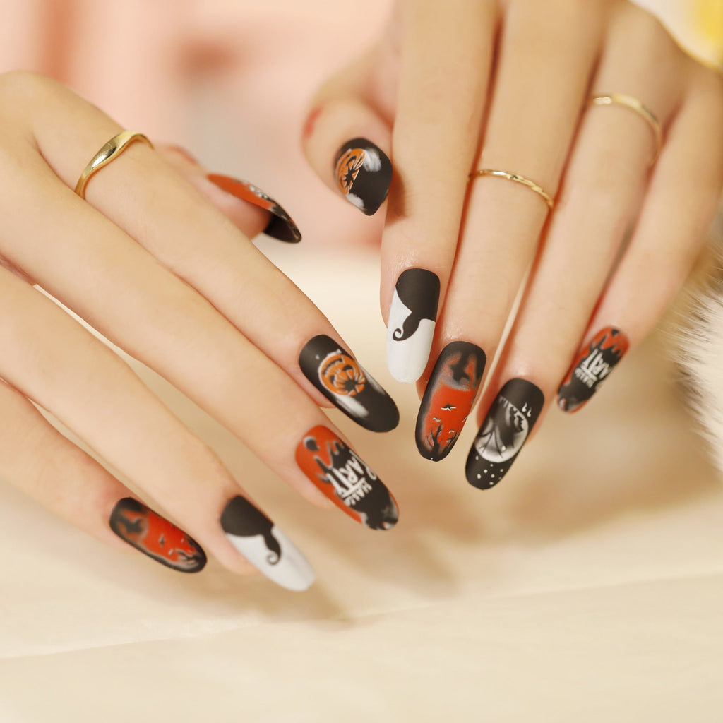 Halloween Wearable Nail Art Stickers Ghost Nail Decals Horror Ghost Long