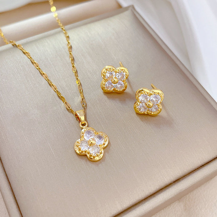 Flash Diamond Tassel Luxury Dress Accessories Dinner Clavicle Necklace Earring CN266