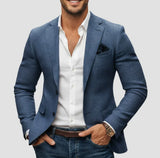 Casual Single-row Button Suit Jacket Men's Slim Suit Jacket Long Sleeves Suit