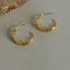 Classic Leather Metal Large Circle Earrings