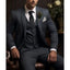 Dark Grey Classic 3 Piece Men's Suit with Regular Fit and Sophisticated Peak Lapel
