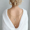 Bridal Wedding Pearl Necklace With Tassel Back Chain