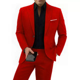 Elegant men's plus-size collar suit 2 piece Single Row Suit