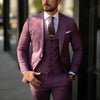 Grape Classic 3 Piece Men's Suit with Regular Fit and Sophisticated Peak Lapel