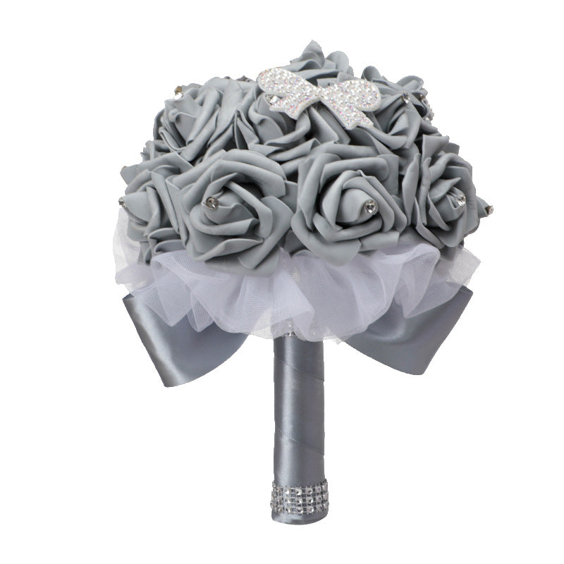 Wedding Flower For The Groom And Bride, Simulated Rose Wedding Bouquet, WF24