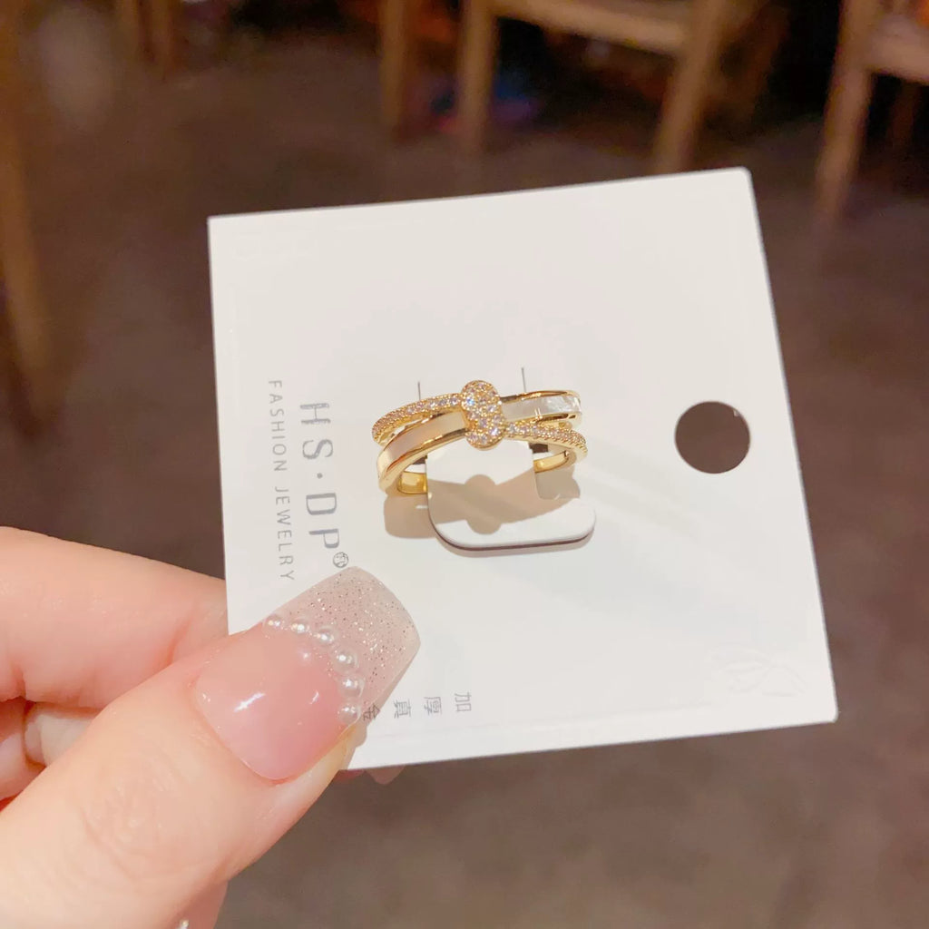 Shell Double-layer Wave Opening Ring for Summer