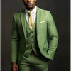 Dusty Sage Classic 3 Piece Men's Suit with Regular Fit and Sophisticated Peak Lapel