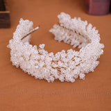 Handmade Crystal Beading Hairband Wedding Headband Luxury Silver Headband CN26