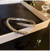 Zircon Snake Bracelet Female Design Silver Snake Opening Fashion Bracelet CN20