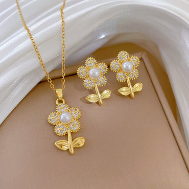 Flash Diamond Tassel Luxury Dress Accessories Dinner Clavicle Necklace Earring CN286