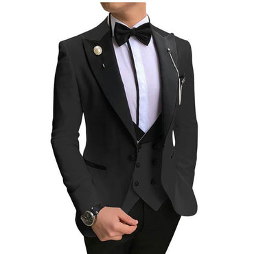Classic 3 Piece Men's Suit with Regular Fit and Sophisticated Peak Lapel