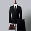 New Men's Black Double-breasted 2 Piece Suit  for Business Wedding