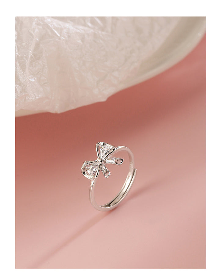 Bow Ring Open Ring Adjustable Luxury Sweet Advanced Ring