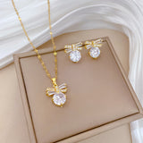 Flash Diamond Tassel Luxury Dress Accessories Dinner Clavicle Necklace Earring CN291