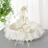 Lace Fabric Wedding Flower Basket, Flower Girl, Flower Basket Bridesmaid Hand Basket, HL-5625