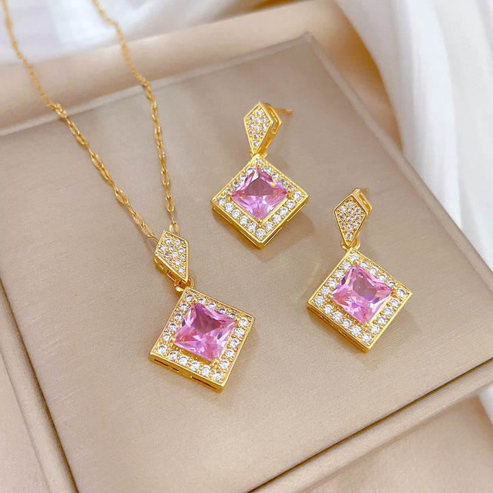Flash Diamond Tassel Luxury Dress Accessories Dinner Clavicle Necklace Earring CN298