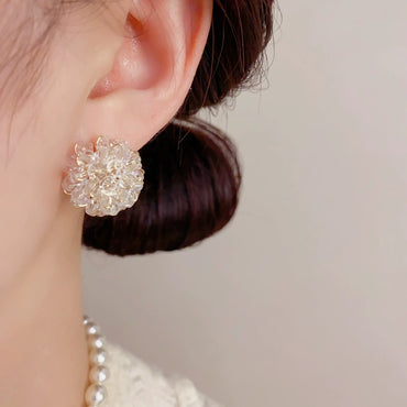 Sweet Flower Crystal Earrings