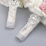 Wedding Flower For The Groom And Bride, Simulated Full Diamonds Rose Wedding Bouquet, WF29