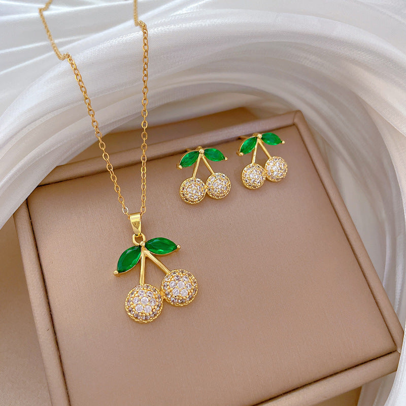 Flash Diamond Tassel Luxury Dress Accessories Dinner Clavicle Necklace Earring CN296