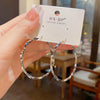 New Twisted Texture Sliver Circle Earrings Exaggerated