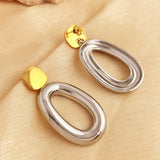 Stainless Gold Silver Color Matching Earrings