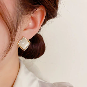Sparkling Square Diamond Earring Design Earrings