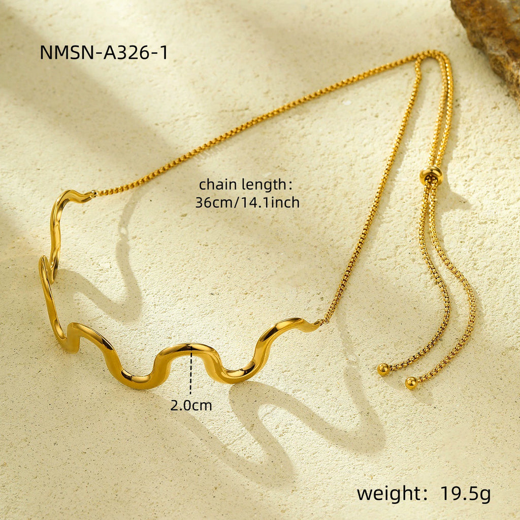 New Wave Gold Silver Necklace Bracelet Jewelry Chain Set